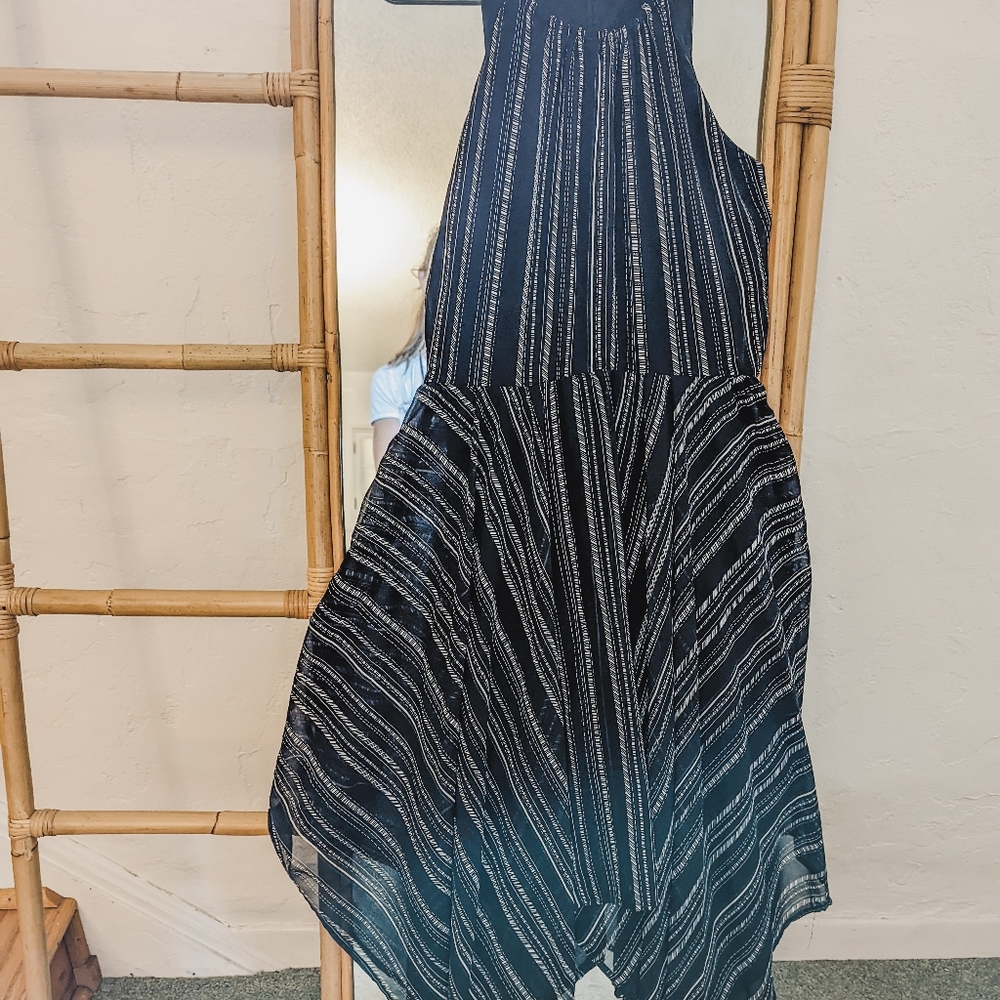 Black and white asymetrical dress